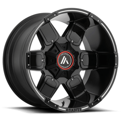 Asanti Off Road AB811 WARTHOG 22X12 SATIN BLACK MILLED W/ GLOSS BLACK ACCENTS