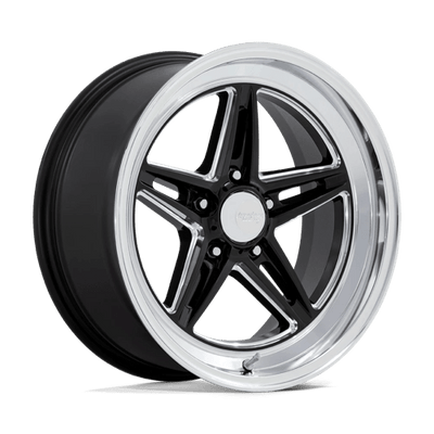 American Racing Vintage VN514 GROOVE 18X10 GLOSS BLACK W/ DIAMOND CUT LIP