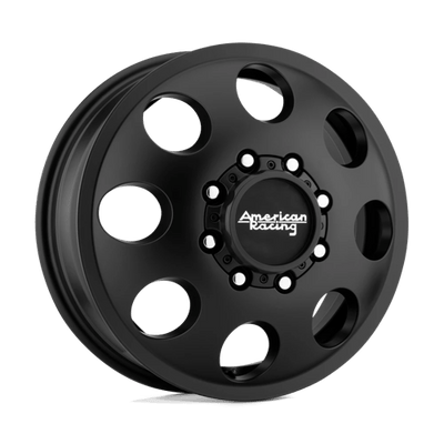American Racing AR204 BAJA DUALLY 17X6 SATIN BLACK - FRONT