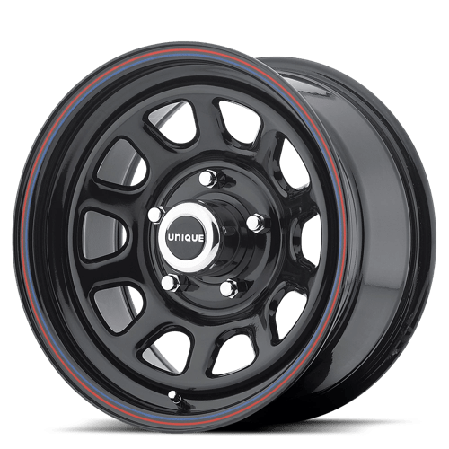 American Racing AR767 15X8 GLOSS BLACK W/ STRIPES