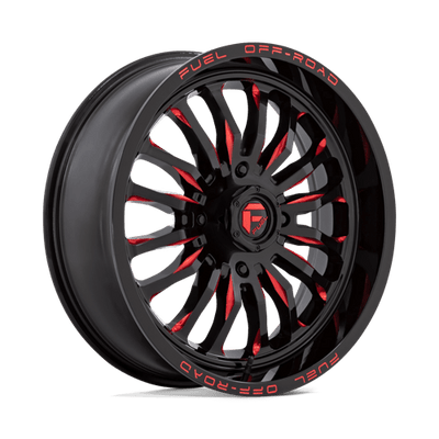 Fuel UTV D822 ARC UTV 20X7 GLOSS BLACK MILLED RED