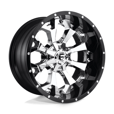 Fuel 2PC D246 ASSAULT 20X12 CHROME PLATED GLOSS BLACK LIP