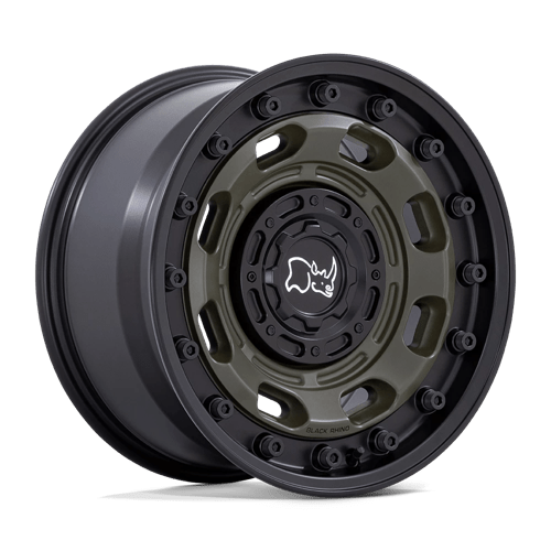 Black Rhino Hard Alloys ATLAS 17X8.5 OLIVE DRAB GREEN W/ BLACK LIP
