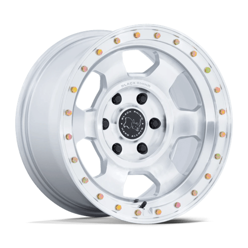 Black Rhino Hard Alloys BR029 TROOPER 17X8.5 GLOSS SILVER W/ MACHINED FACE