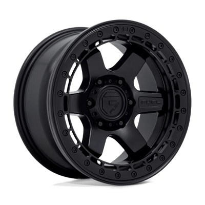 Fuel 1PC D122 BLOCK BEADLOCK 17X8.5 MATTE BLACK W/ MATTE BLACK RING