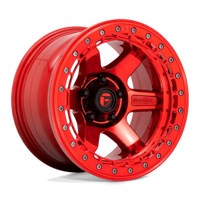 Fuel 1PC D123 BLOCK BEADLOCK 17X9 CANDY RED W/ CANDY RED RING