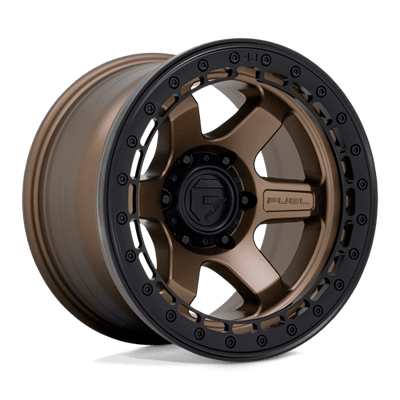 Fuel 1PC D124 BLOCK BEADLOCK 17X9 MATTE BRONZE W/ MATTE BLACK RING