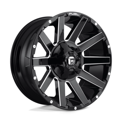 Fuel 1PC D615 CONTRA 20X9 GLOSS BLACK MILLED