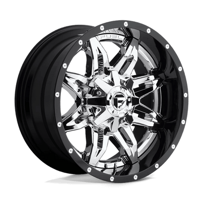 Fuel 2PC D266 LETHAL 20X12 CHROME PLATED GLOSS BLACK LIP