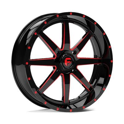 Fuel UTV D650 MAVERICK UTV 20X7 GLOSS BLACK MILLED W/ RED TINT