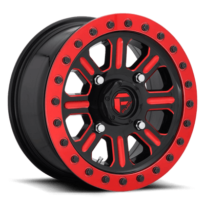 Fuel UTV D911 HARDLINE BEADLOCK 15X10 GLOSS BLACK RED TINTED CLEAR