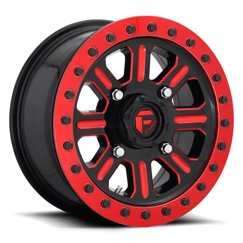 Fuel UTV D911 HARDLINE BEADLOCK 15X7 GLOSS BLACK RED TINTED CLEAR