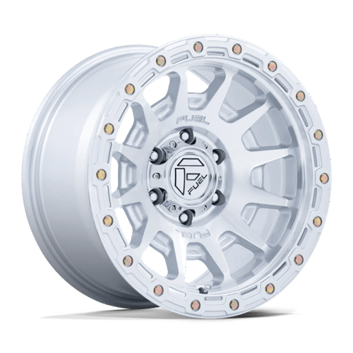 Fuel 1PC FC884 FORTRESS 17X8.5 GLOSS SILVER W/ MACHINED FACE