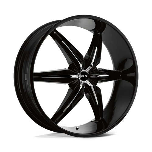 Helo HE866 20X8.5 GLOSS BLACK W/ CHROME ACCENTS