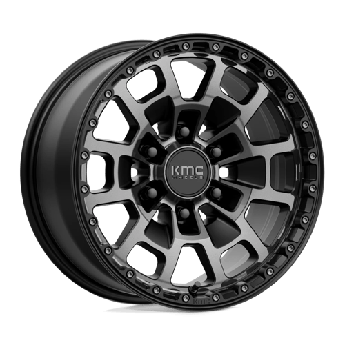 KMC KM718 SUMMIT 17X8.5 SATIN BLACK W/ GRAY TINT
