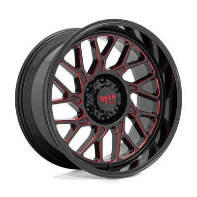Moto Metal MO805 20X10 GLOSS BLACK MILLED W/ RED TINT