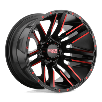 Moto Metal MO978 RAZOR 20X10 SATIN BLACK MACHINED W/ RED CLEAR COAT