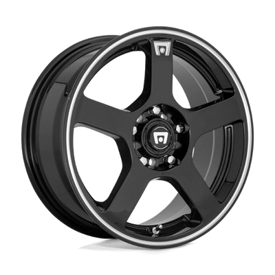 Motegi MR116 FS5 18X8 GLOSS BLACK W/ MACHINED FLANGE