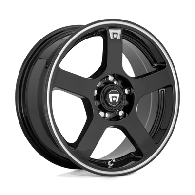 Motegi MR116 FS5 16X7 GLOSS BLACK W/ MACHINED FLANGE