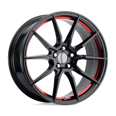 Performance Replicas PR193 20X9 GLOSS BLACK RED MACHINED