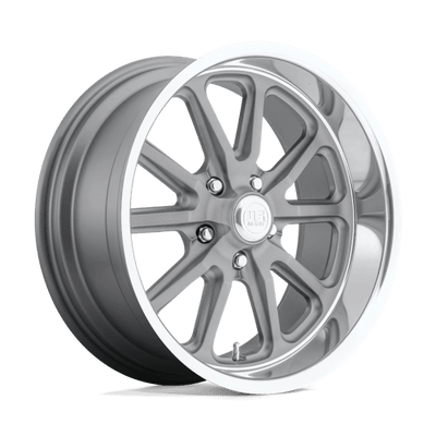 US Mag 1PC U111 RAMBLER 18X8 TEXTURED GRAY W/ DIAMOND CUT LIP
