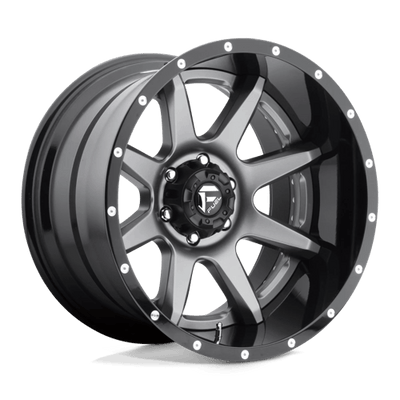 Fuel 2PC D238 RAMPAGE 22X14 MATTE GUN METAL BLACK LIP