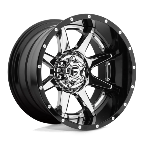 Fuel 2PC D247 RAMPAGE 20X12 CHROME PLATED GLOSS BLACK LIP
