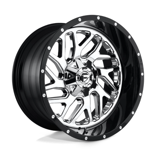 Fuel 2PC D211 TRITON 20X12 CHROME PLATED GLOSS BLACK LIP