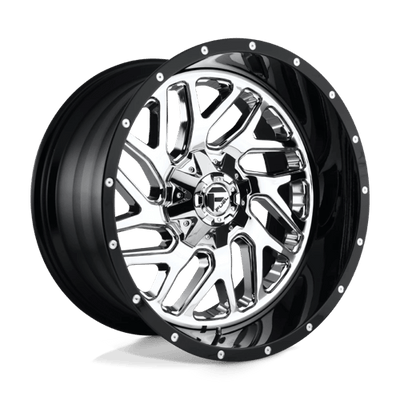 Fuel 2PC D211 TRITON 20X12 CHROME PLATED GLOSS BLACK LIP