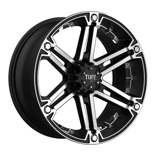 Tuff T01 17X8 FLAT BLACK W/ MACHINED FACE