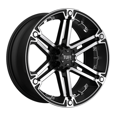 Tuff T01 17X8 FLAT BLACK W/ MACHINED FACE