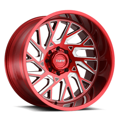 Tuff T4B 22X12 CANDY RED W/ MILLED SPOKE