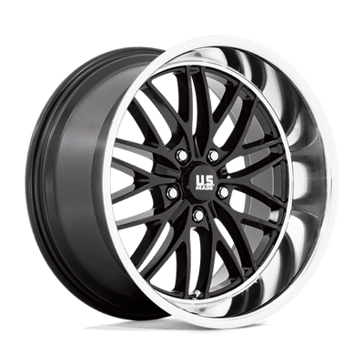 US Mag 1PC U138 SANTA CRUZ 20X8.5 GLOSS BLACK W/ DIAMOND CUT LIP
