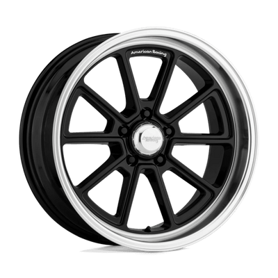 American Racing Vintage VN510 DRAFT 18X10 GLOSS BLACK W/ DIAMOND CUT LIP