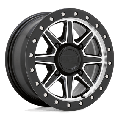 Black Rhino Hard Alloys - UTV WEBB UTV 14X7 GLOSS BLACK W/ MACHINED FACE