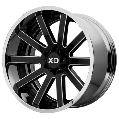 XD XD200 HEIST 20X12 GLOSS BLACK MILLED CENTER W/ CHROME LIP