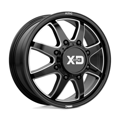 XD XD845 PIKE DUALLY 22X8.25 GLOSS BLACK MILLED - FRONT