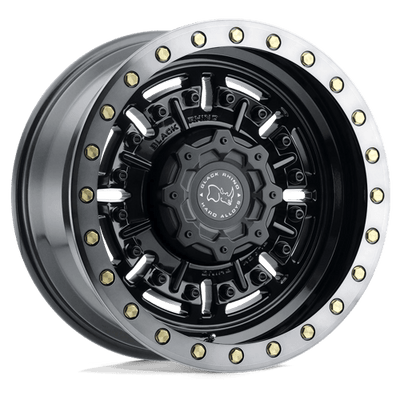Black Rhino Hard Alloys ABRAMS 17X8.5 GLOSS GUN BLACK W/ MACHINED DARK TINT