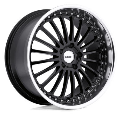 TSW SILVERSTONE 17X8 GLOSS BLACK W/ MIRROR CUT LIP