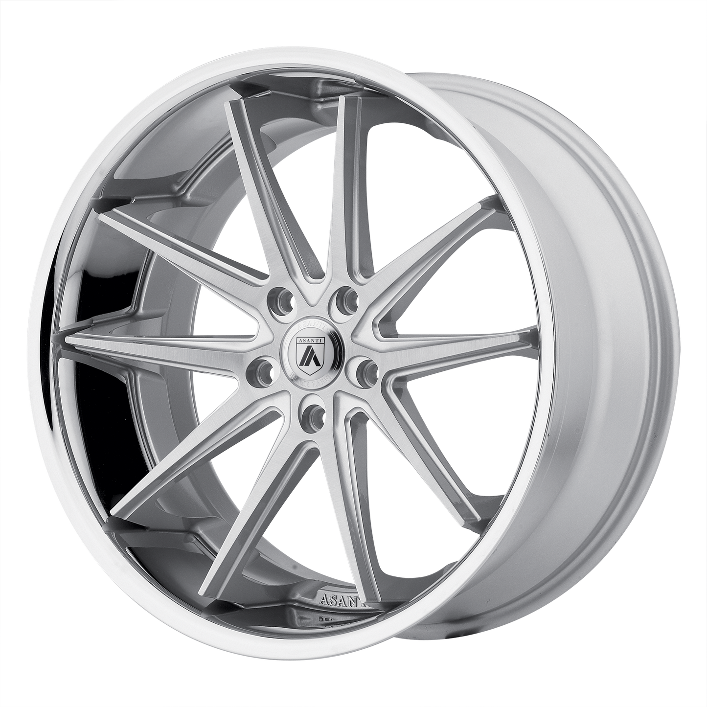 Asanti Black ABL-5 ALTAIR 20X8.5 SILVER MACHINED W/ SS LIP