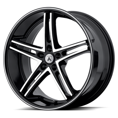 Asanti Black ABL-7 20X10 MACHINED FACE W/ BLACK LIP