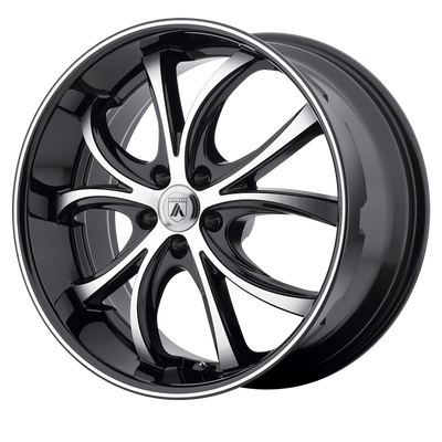 Asanti Black ABL-8 ELEKTRA 22X10 MACHINED FACE W/ BLACK LIP