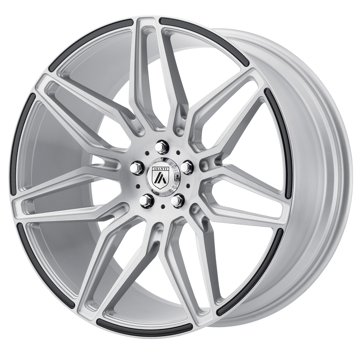 Asanti Black ABL-11 SIRIUS 20X10.5 BRUSHED SILVER W/ CARBON FIBER INSERTS