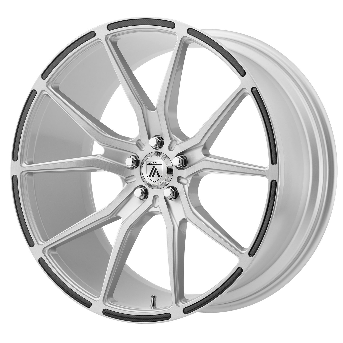 Asanti Black ABL-13 VEGA 22X9 BRUSHED SILVER W/ CARBON FIBER INSERTS