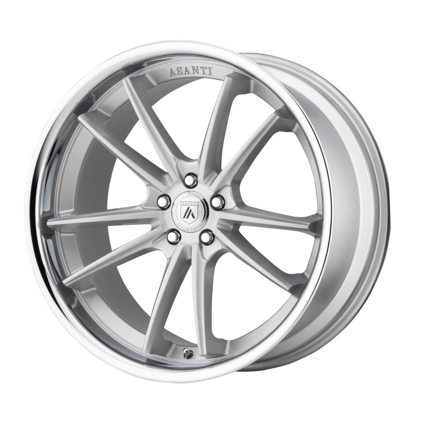 Asanti Black ABL-23 SIGMA 20X10.5 BRUSHED SILVER W/ CHROME LIP