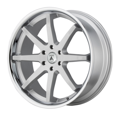 Asanti Black ABL-32 KAISER 20X9 BRUSHED SILVER W/ CHROME LIP