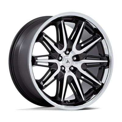 Asanti Black AB047 IMPERATOR 20X9 GLOSS BLACK MACHINED W/ SS LIP