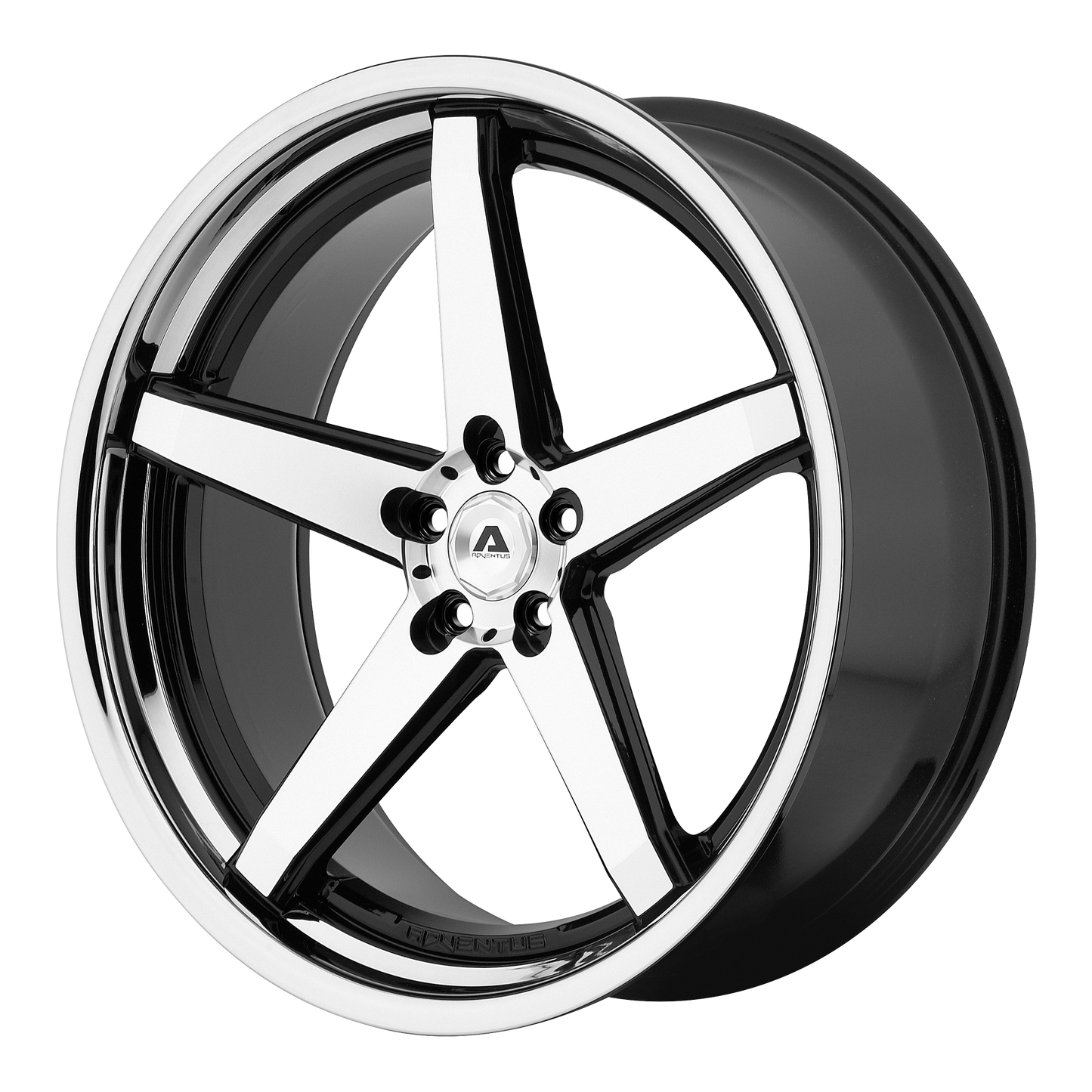 Adventus AVS-2 22X10.5 GLOSS BLACK MACHINED W/ SS LIP