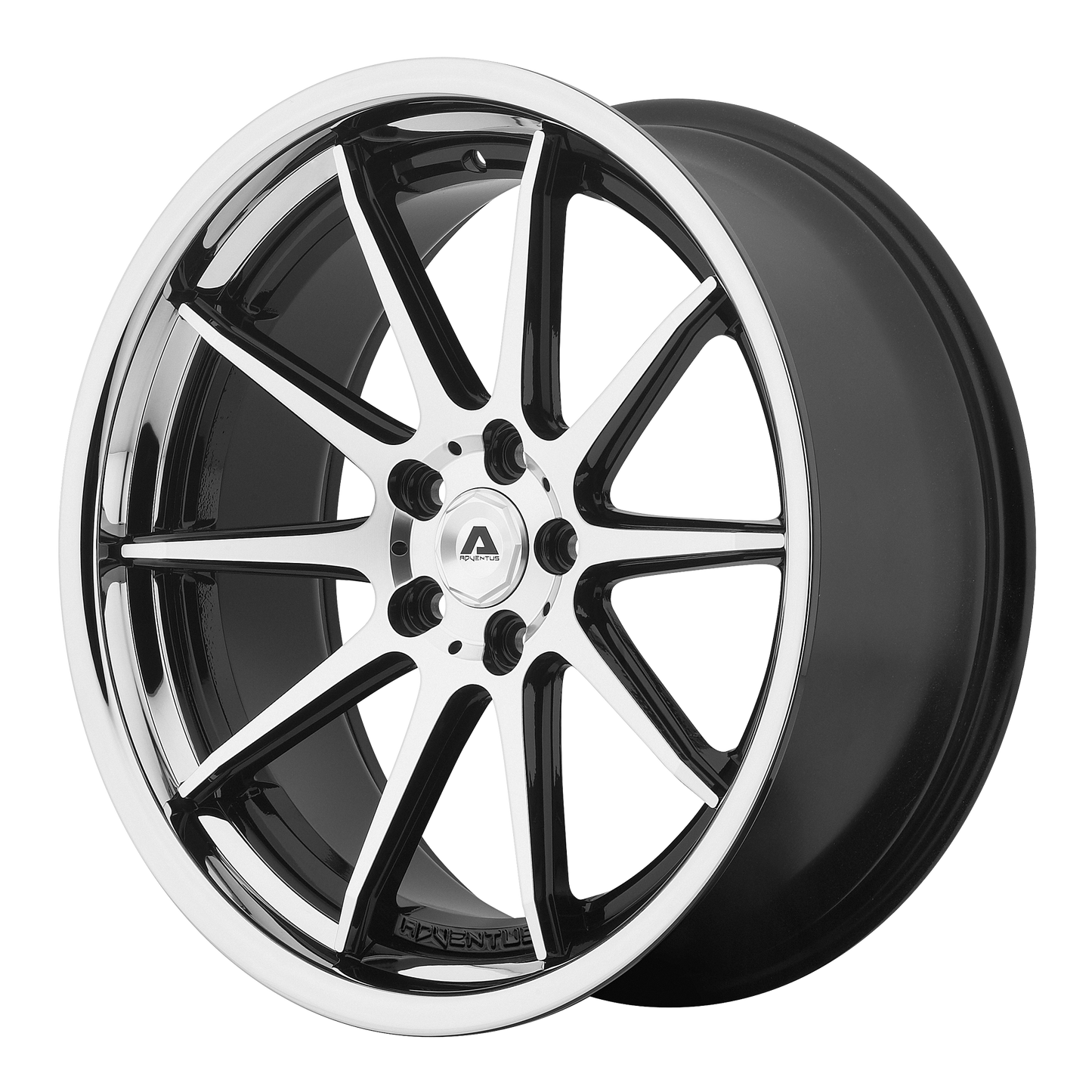 Adventus AVS-4 20X8.5 GLOSS BLACK MACHINED W/ SS LIP