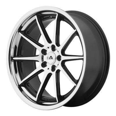 Adventus AVS-4 20X10 GLOSS BLACK MACHINED W/ SS LIP